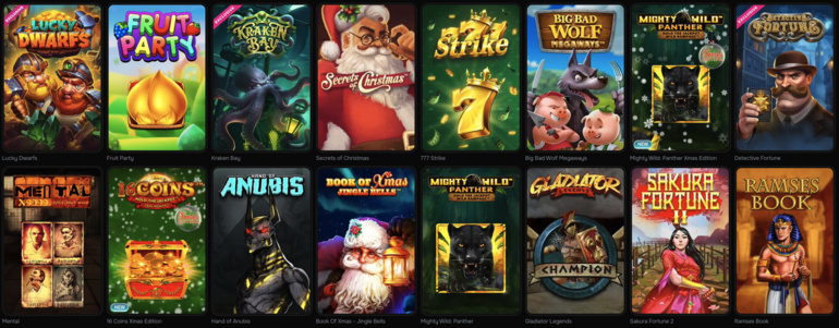 Sample of the top casino games at Revolution Casino
